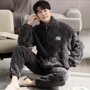 <span class=keywords><strong>Pigiama</strong></span> da <span class=keywords><strong>Uomo</strong></span> Ispessito Moda Inverno Direttamente dalla Fabbrica in Caldo e Comodo <span class=keywords><strong>Pile</strong></span> Corallo Indumento Casual da Casa - Product Image 2