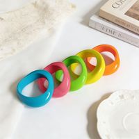 Bracelet en plastique de couleur bonbon, style européen et américain, grand bracelet irrégulier, bijoux pour femmes