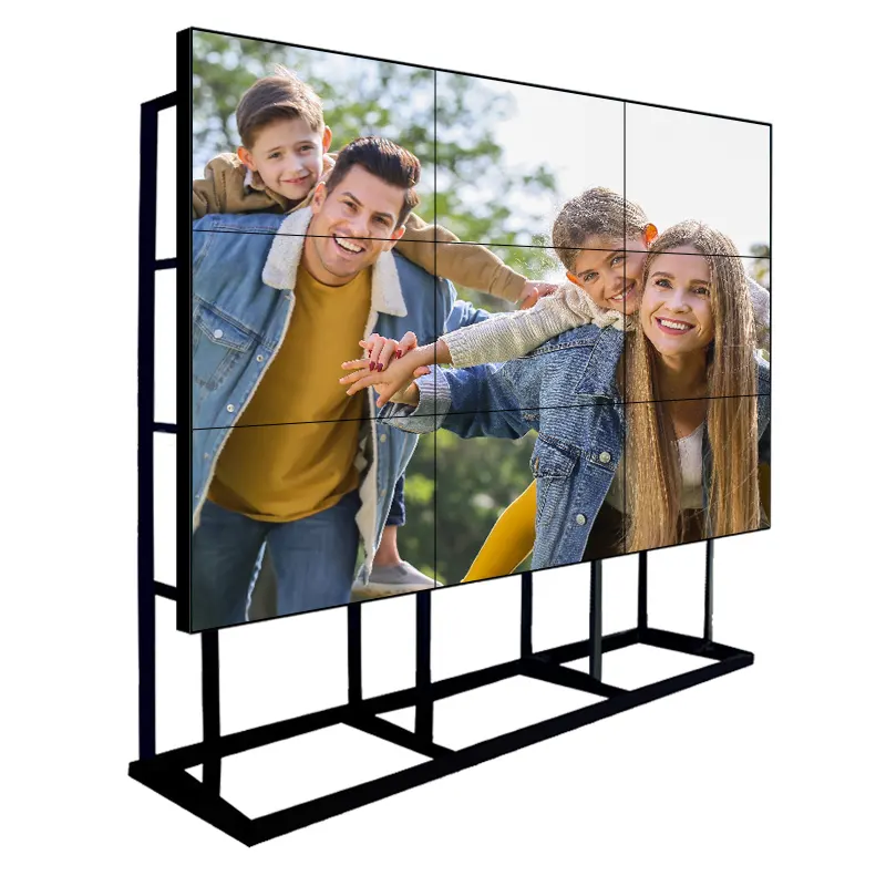 Pantalla 4K de 46, 49, 55 pulgadas, 2x2, 3x3, 4x4, pared combinada gratis, 1,8mm, 3,5mm, luz LED de fondo sin costura, pantalla de empalme de pared de vídeo LCD