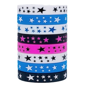 Bracelets en silicone étoile à cinq branches, ronds, étanches, bijoux décoratifs pour hommes et femmes, style sportif - Product Image 5