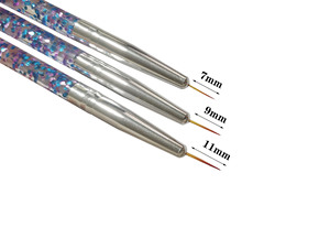 Lot de 3 pinceaux transparents à paillettes pour nail art, pour dessin au gel et manucure - Product Image 5