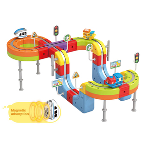 70 PCS Magnetic Rail Electric <b>Train</b> Set Flexible Race Track DIY Montessori Building <b>Kits</b> STEM Learning Toy for Boys Girls - Product Image 5