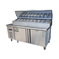Bar à salade commercial Table de préparation des sandwichs Réfrigérateur congélateur en acier inoxydable Réfrigérateur refroidisseur sous le comptoir