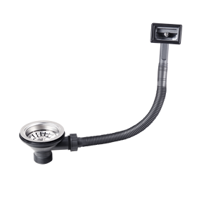 Kit universel d'assemblage de siphon d'évier de cuisine avec siphon en P, anti-odeur, anti-colmatage, installation facile, finition brossée moderne, avec trop-plein pour lave-vaisselle - Product Image 3