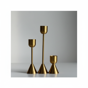 Set of Three <b>Brass</b> <b>Candlesticks</b> - Product Image 1