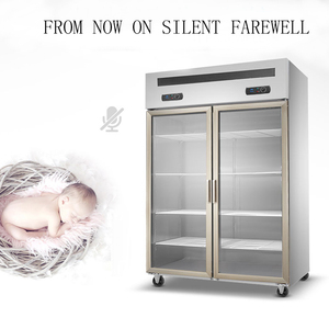 Congélateur-réfrigérateur vertical professionnel industriel en acier inoxydable à double zone 1000L 4 portes pour cuisine d'hôtel - Product Image 5