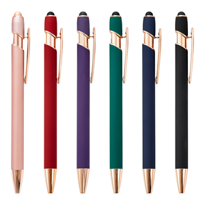 2-in-1 Metall-Kugelschreiber mit Stylus-Spitze, Mehrfarbige Roségoldene Stifte mit Weichem Gummi für Touchscreens, Schule, Büro und Kollegen - Product Image 1