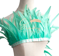 Franges en plumes de coq de carnaval 10-45cm, tissu en dentelle teintée pour costumes de danse et accessoires de festival
