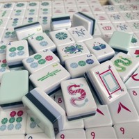 Tuiles de Mahjong Américaines de Luxe, Chiffres Anglais, Boîte Acrylique Portable, Jeu de Société pour le Divertissement