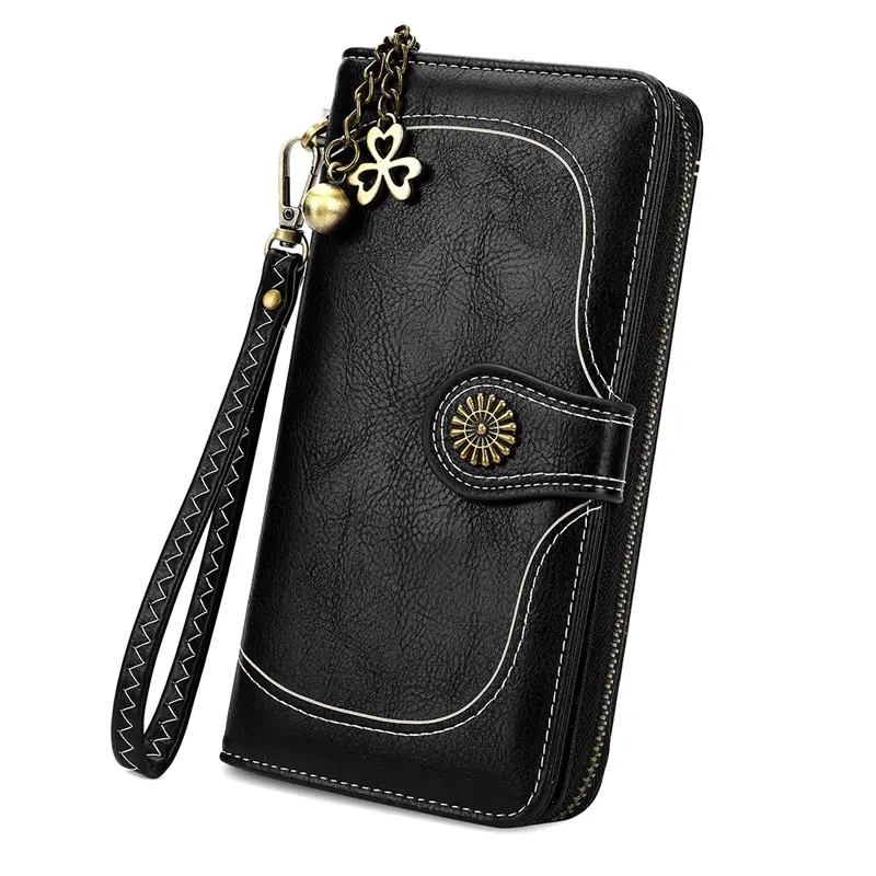 VICUNA POLO Nieuwe Ontwerp Vrouwen Pu Portefeuilles Lange Rits Phone Case Dames Old Fashion Custom Clutch Portemonnee