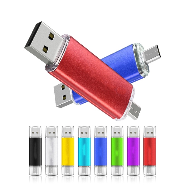 China Bulk Wholesale 2-in-1 Swivel USB Flash Drive Dual USB Memory Stick with 16GB 32GB 64GB 128GB Storage USB 3.0 Interface
