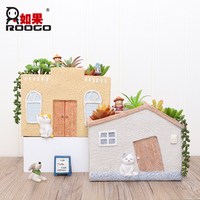 Pot de fleurs en résine de 8,7 pouces, maison de dessin animé, pot à succulentes, maison de rêve mignonne, pot de plantes, décoration ludique pour la maison et la chambre d'enfants, cadeau charmant
