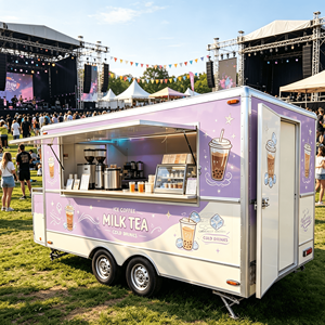 Remorque alimentaire noire à carrosserie carrée, feux arrière ADR, logo personnalisé, barbecue, four à pizza, restaurant mobile, remorque de traiteur - Product Image 1