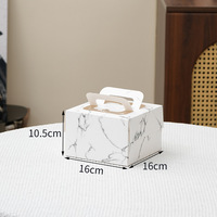 Boîte à gâteau d'anniversaire 4 et 8 pouces, motif marbre, gaufrée, pailletée, bronzée, pour mousse superposée, en carton pliable et recyclé, vente en gros
