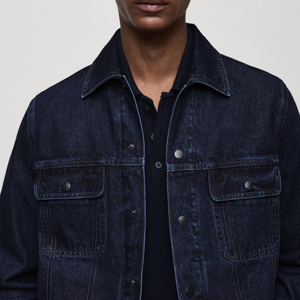 Vestes en jean OEM de rue haute, haut respirant, vestes en jean chaudes élégantes avec logo personnalisé, veste en jean pour homme - Product Image 3