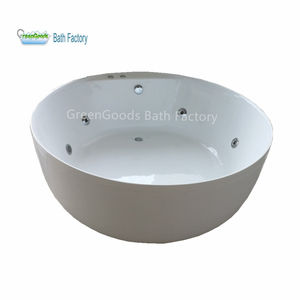 Famille Rondes Autoportant Stand Alone Whirlpool Hydro Massage Jacuzzi Spa Baignoire Pour Adultes - Product Image 1