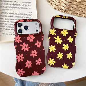 เคสโทรศัพท์มือถือ IMD 2 in 1 ลายดอกไม้ระลอกคลื่น สำหรับ iPhone 17 16 15 14 Pro Max  แบบพิมพ์ลายลูกฟูกพร้อมกรอบซับลิเมชั่น - Product Image 3