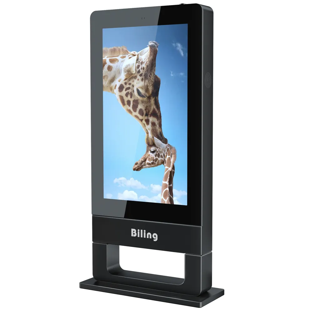 Moving wheel outdoor LCD touch screen display, outdoor digital signage