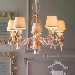 Principessa francese moderna semplice <span class=keywords><strong>lampadario</strong></span> con fiocco rosa italiano per la camera da letto della ragazza soggiorno o casa negozio di abbigliamento - Product Image 5