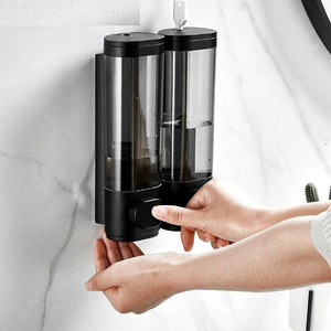 Distributeur de savon manuel mural de 300 ml, double tête, distributeur de savon liquide, distributeur de shampoing, <span class=keywords><strong>porte</strong></span>-<span class=keywords><strong>gel</strong></span> <span class=keywords><strong>douche</strong></span> pour salle de bain - Product Image 6