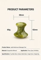 Masseur de tête en jade Xiuyan en forme de champignon, outil Gua Sha en pierre polie et lisse pour le visage et le corps, logo personnalisé, OEM, ODM, marque privée, bien-être