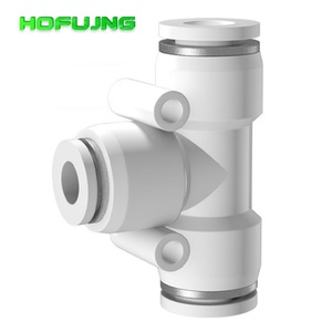 Suministro de fábrica: Conector rápido neumático de plástico blanco para tubo recto, tipo T, PG, PEG, PW, PKG, Push Pipe - Product Image 2