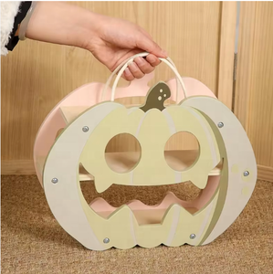 Panier d'Halloween en bois à la citrouille, très vendu - Product Image 1