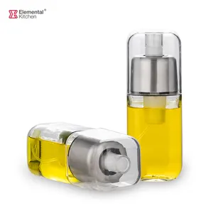 180ml Kitchen Square Glass Pump Oil Mister Olive Oil Sprayer For Cooking Oil Bottle Dispenser