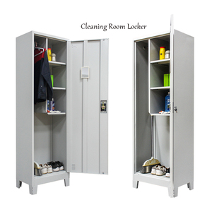 <span class=keywords><strong>Armario</strong></span> de escoba de acero de una sola Puerta de diseño moderno, casilleros DE TRABAJO DE <span class=keywords><strong>Metal</strong></span> de tamaño completo para sala de estar, lavandería, escuela - Product Image 1