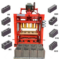 Machine semi-automatique de fabrication de blocs creux QT4-24 pour l'Afrique, machine de moulage de briques de ciment emboîtables