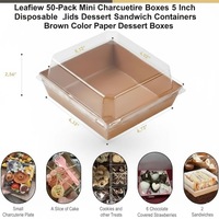 Boîte enroulable en carton kraft brun et carton ivoire pour Tiramisu, gâteaux, sushis, sandwichs, tartes, burgers, sucreries – Durable, mat, gaufré