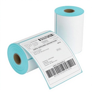 UNIFON Waterproof Customizable 4x6 Thermal Shipping Labels <b>Sheets</b> <b>Stickers</b> Roll White Label 100mm X 100mm - Product Image 4