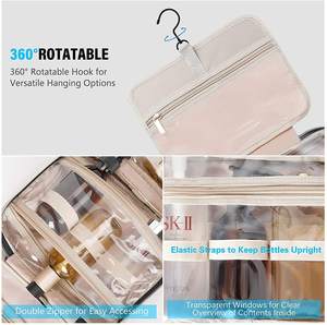 Bolsa de Aseo de Viaje Impermeable con Logotipo Personalizado Rosa, Organizador Elegante para Maquillaje, Cosméticos y Artículos de Aseo Diarios Durante Viajes - Product Image 5