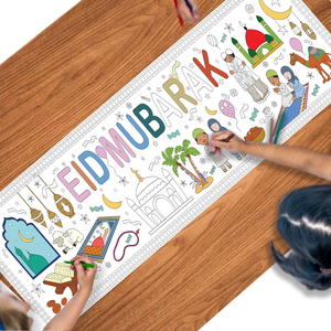 Pafu Ramadan Eid <span class=keywords><strong>cadeau</strong></span> pour les enfants effaçable réutilisable Eid Mubarak coloriage affiche - Product Image 1