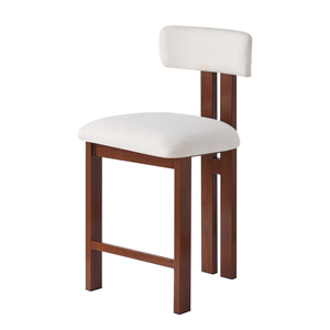 Wood Customize Color Boucle High Chair <b>bar</b> Chair Modern Barstool for Dining Room - Product Image 3