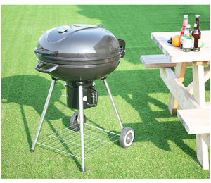 Hervidor de agua de <span class=keywords><strong>22</strong></span> pulgadas para exteriores, parrilla de ahumador portátil para barbacoa, jardín, barbacoa, parrilla de carbón con ruedas - Product Image 5