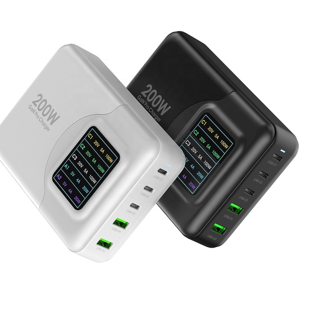 Trending Products on AMZ Wall Phone Charger Digital Display 65 Watt 100W Usb Port C Pd Qc Gan Quick Charger 3.0 Eu