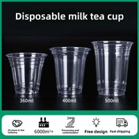 Couvercle de gobelet jetable transparent en PET de 95 mm de diamètre, capacité 500 ml, haute perméabilité, pour thé au lait, jus de fruits, logo personnalisable BG