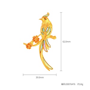 AA0D010004 Gold Premium Custom Estilo antiguo Broche de tornillo de rama alta Au999 Boda 14g - Product Image 1