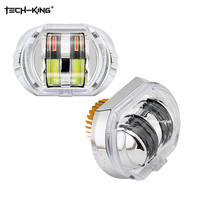 Phare de moto et de voiture à LED avec lentille de projecteur, double couleur, yeux d'ange, yeux de démon, lumières LED auxiliaires avec anneau halo