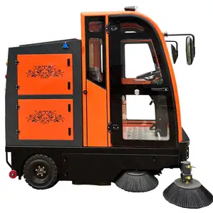 electric battery power ride on floor road cleaning sweeper