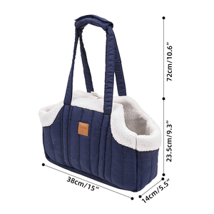 Lüks kumaş köpek taşıma çantası taşınabilir çevre dostu açık Tote küçük köpekler ve kediler için fermuar kapatma ile - Product Image 6