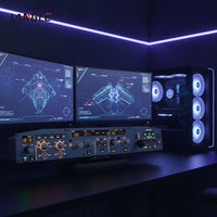 Cockpit de simulation de course confortable Airbus A320 avec commande EFIS gauche, module de fréquence lumineuse FCU pour jeu de vol simulé, cockpit de course