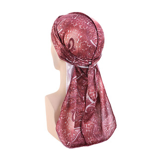 Nuovi Bandana alla Moda, Foulard Avvolgente, Durag in Raso Setoso con Motivo Paisley, Cappello Skull Cap Du Rags TJM-05-3D - Product Image 4
