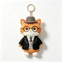 Porte-clés en peluche personnalisé en forme d'animal, pendentif en coton PP doux, OEM ODM, vente en gros, cadeau pour fête