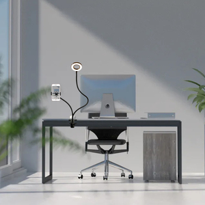 Mini Lampada ad Anello LED con Protezione per gli Occhi, Temperatura di Colore Regolabile 3200-6500K, Alimentazione USB 10W, Lampada da Scrivania per Studenti e Lettura - Product Image 6
