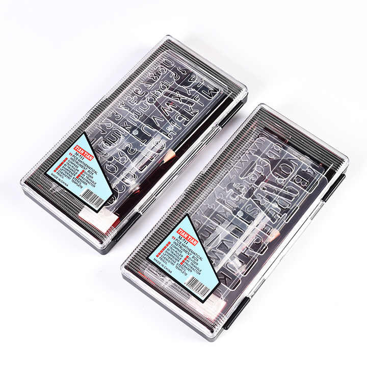 Transparent Plastic Box Packaging Ruler Eraser Compass Geometry Math ...