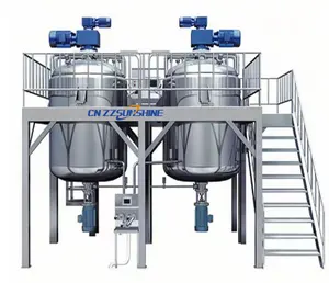 Réservoir de réaction automatique de fabrication en Chine/réservoir de mélange de liquide d'équipement chimique/réservoir d'émulsification à entraînement électrique en acier inoxydable