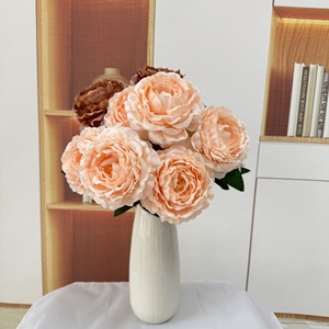 Bouquets de pivoines artificielles en soie, toucher réel, décoration de mariage, accessoires de photographie, décoration de la maison - Product Image 3
