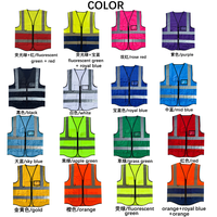 Chaleco de Seguridad Personalizado de Poliéster para Topógrafos, Chaleco Reflectante Negro Personalizable para Ciclismo, Trabajo, Correr, con Impresión de Logotipo